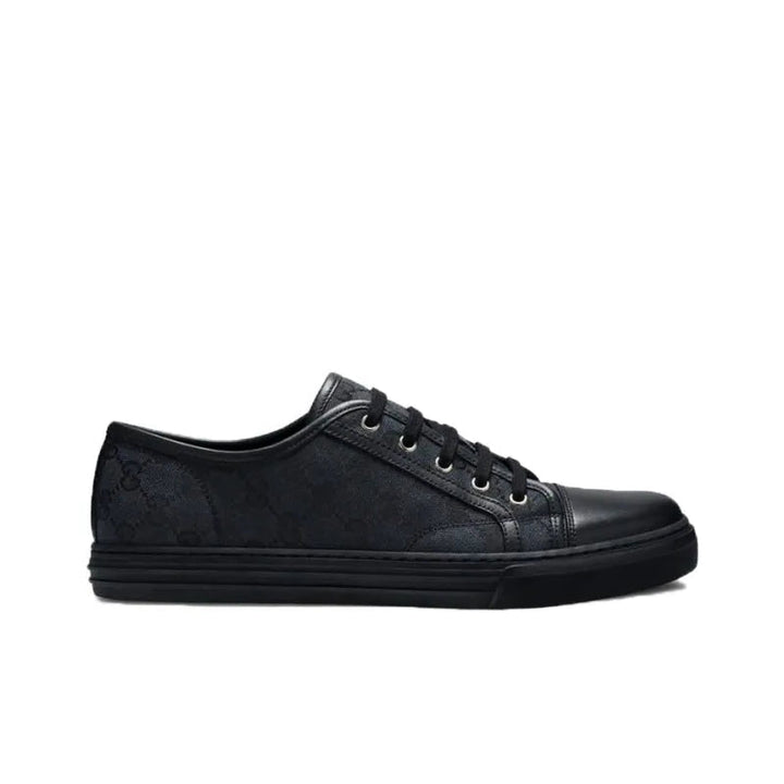 GUCCI GG CANVAS LOW 'GREY BLACK'