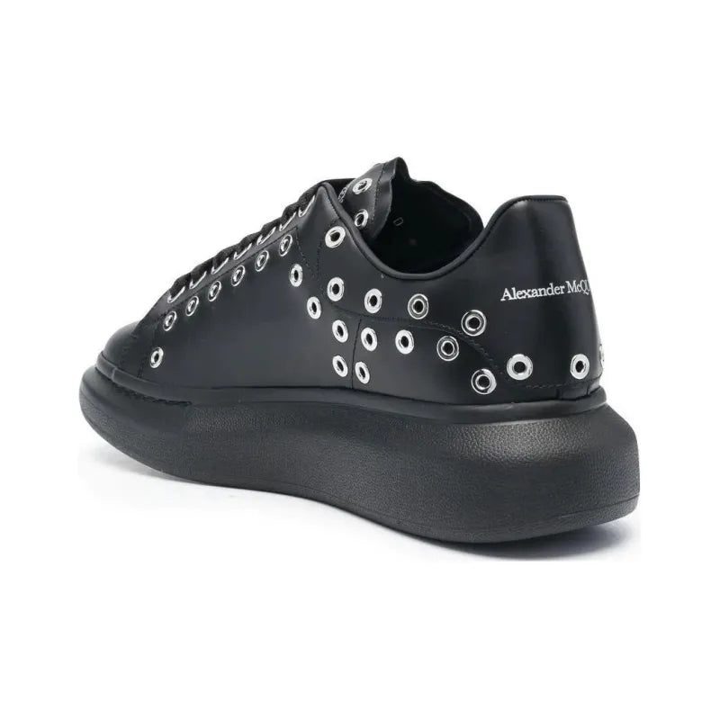 ALEXANDER MCQUEEN OVERSIZED SNEAKER 'BLACK SILVER EYELETS'