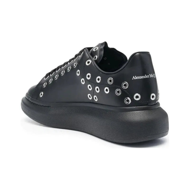 ALEXANDER MCQUEEN OVERSIZED SNEAKER 'BLACK SILVER EYELETS'