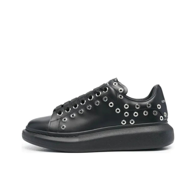ALEXANDER MCQUEEN OVERSIZED SNEAKER 'BLACK SILVER EYELETS'