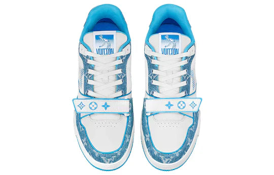 Louis Vuitton Trainer 'Velco Strap-Light Blue Monogram'